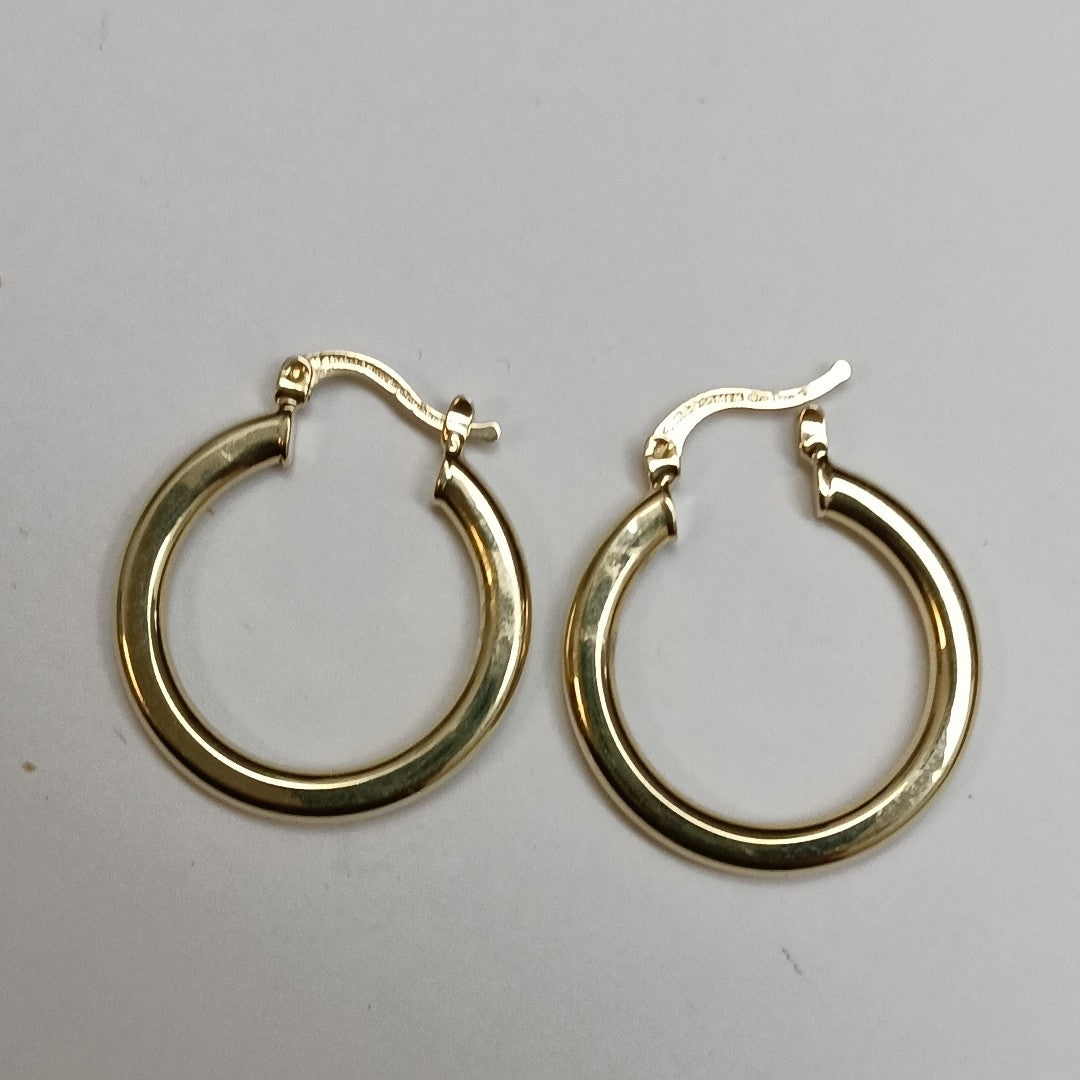 ARETES TEJIDO ARRACADA LISA 14K 2.1 GR (NUEVO)