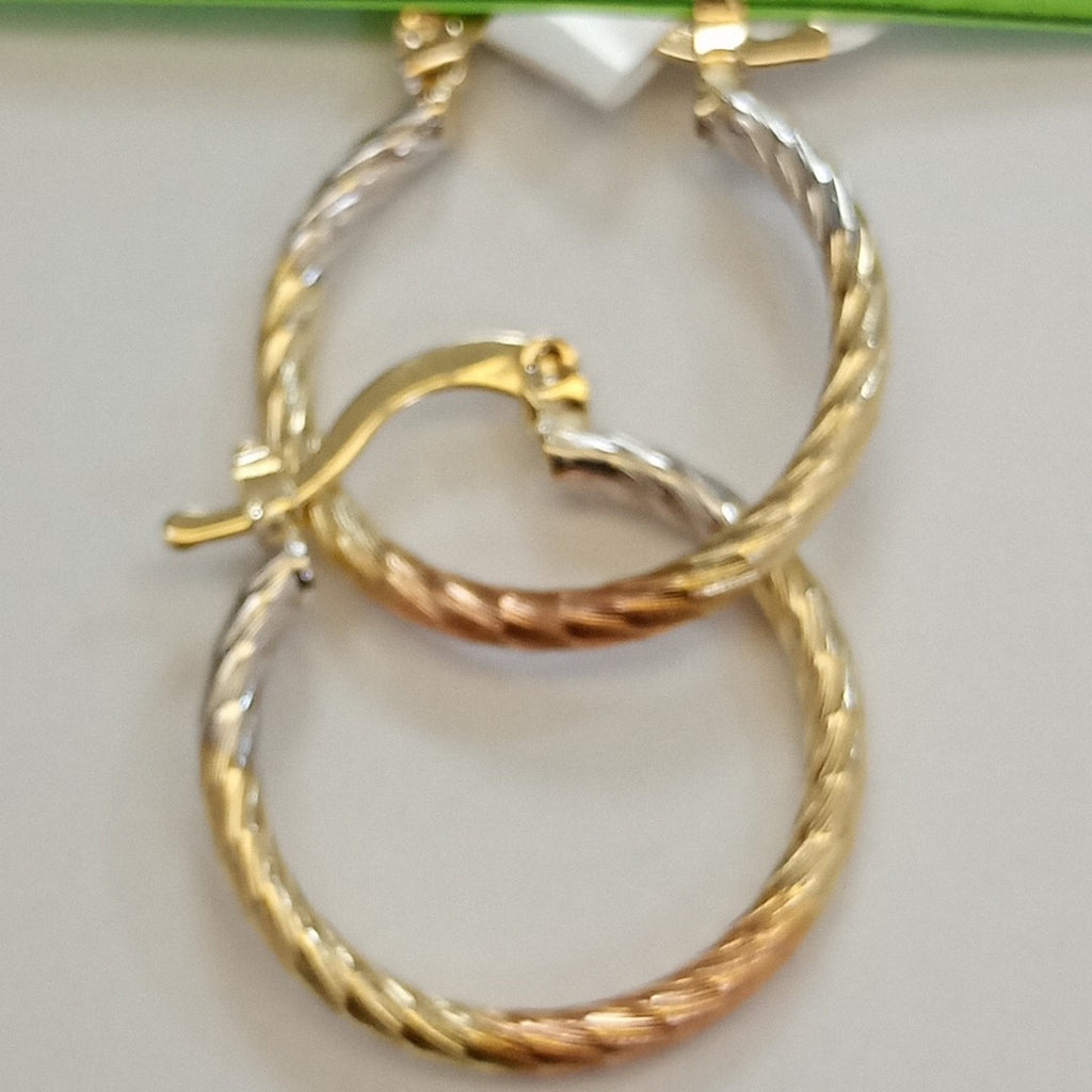 ARETES TEJIDO ARRACADAS TZL COMBINADAS 14K 1.8 GR (NUEVO)