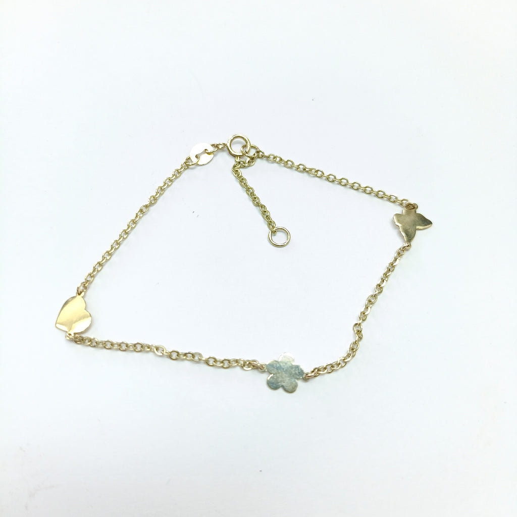 PULSERA ESPECIAL C FIGURAS 14K 18 CM 1.8 GR (NUEVO)