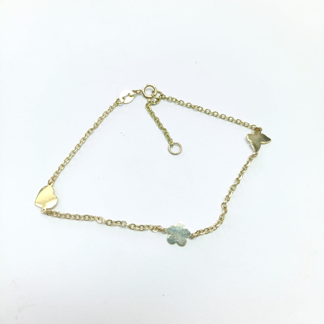 PULSERA ESPECIAL C FIGURAS 14K 18 CM 1.8 GR (NUEVO)