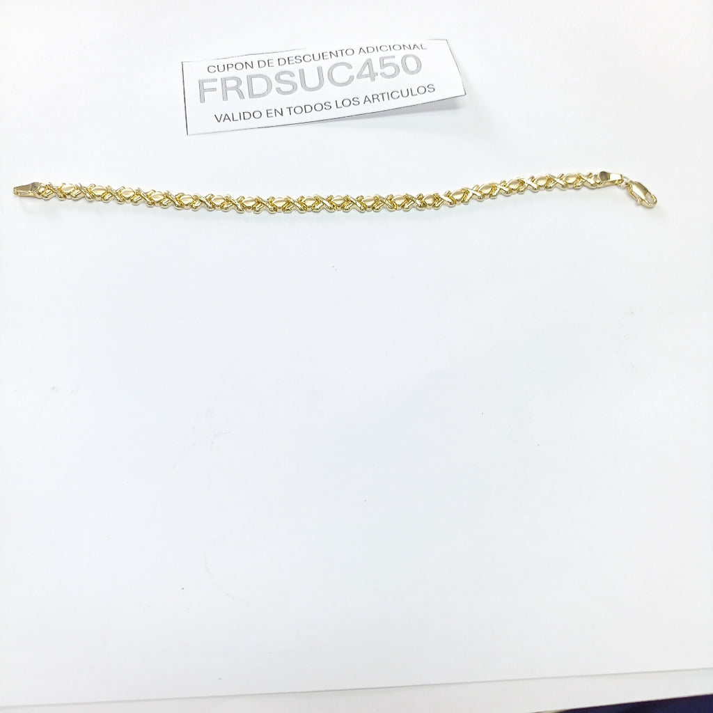 PULSERA ESPECIAL XOXO 14K 18 CM 6.2 GR (NUEVO)