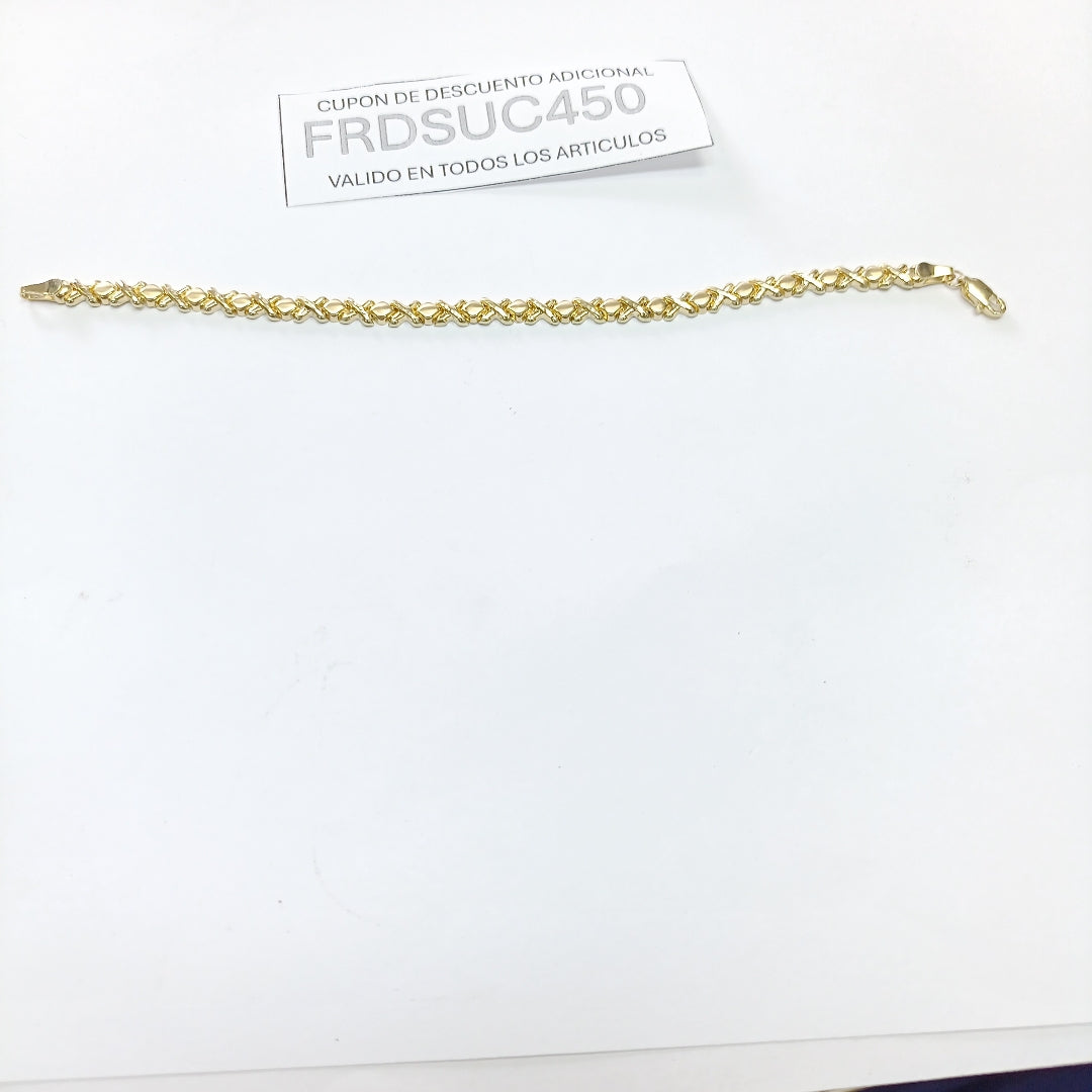 PULSERA ESPECIAL XOXO 14K 18 CM 6.2 GR (NUEVO)