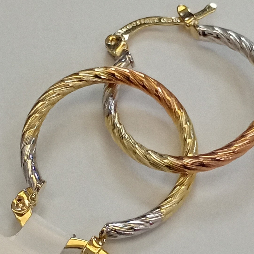 ARETES TEJIDO ARRACADAS TZL COMBINADAS 14K 1.8 GR (NUEVO)