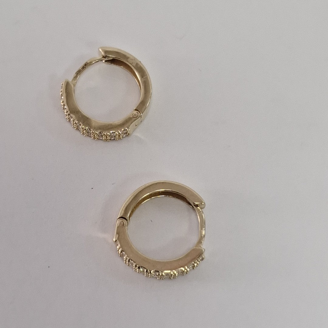 ARETES HUGGIES C CIRCONIA 14K 1.8 GR (NUEVO)