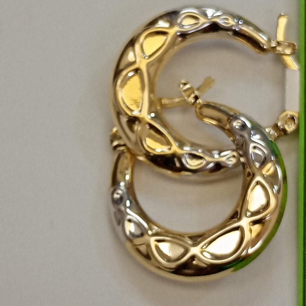 ARETES ARRACADAS COMBINADAS CON INFINITO 14K 2.3 GR (NUEVO)