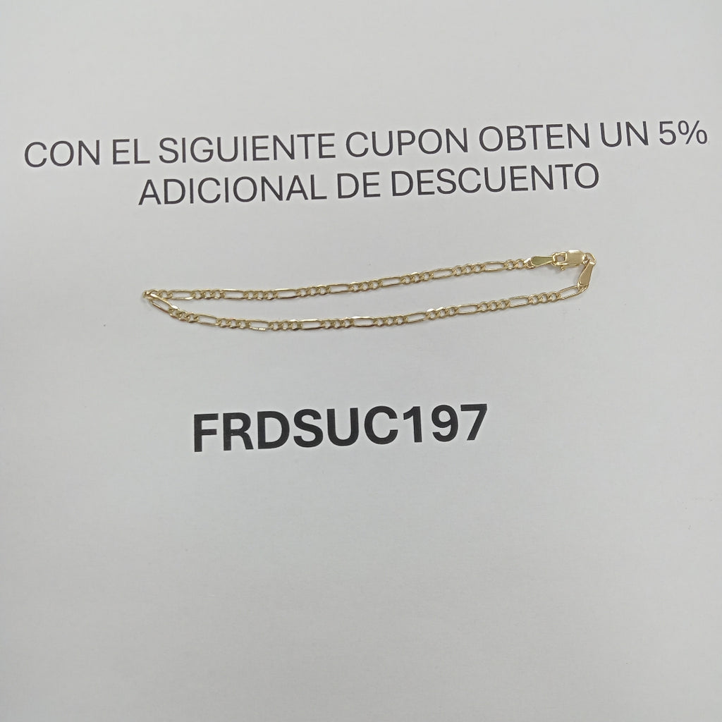 PULSERA TEJIDO 3X1 14K 21 CM 2.3 GR (NUEVO)