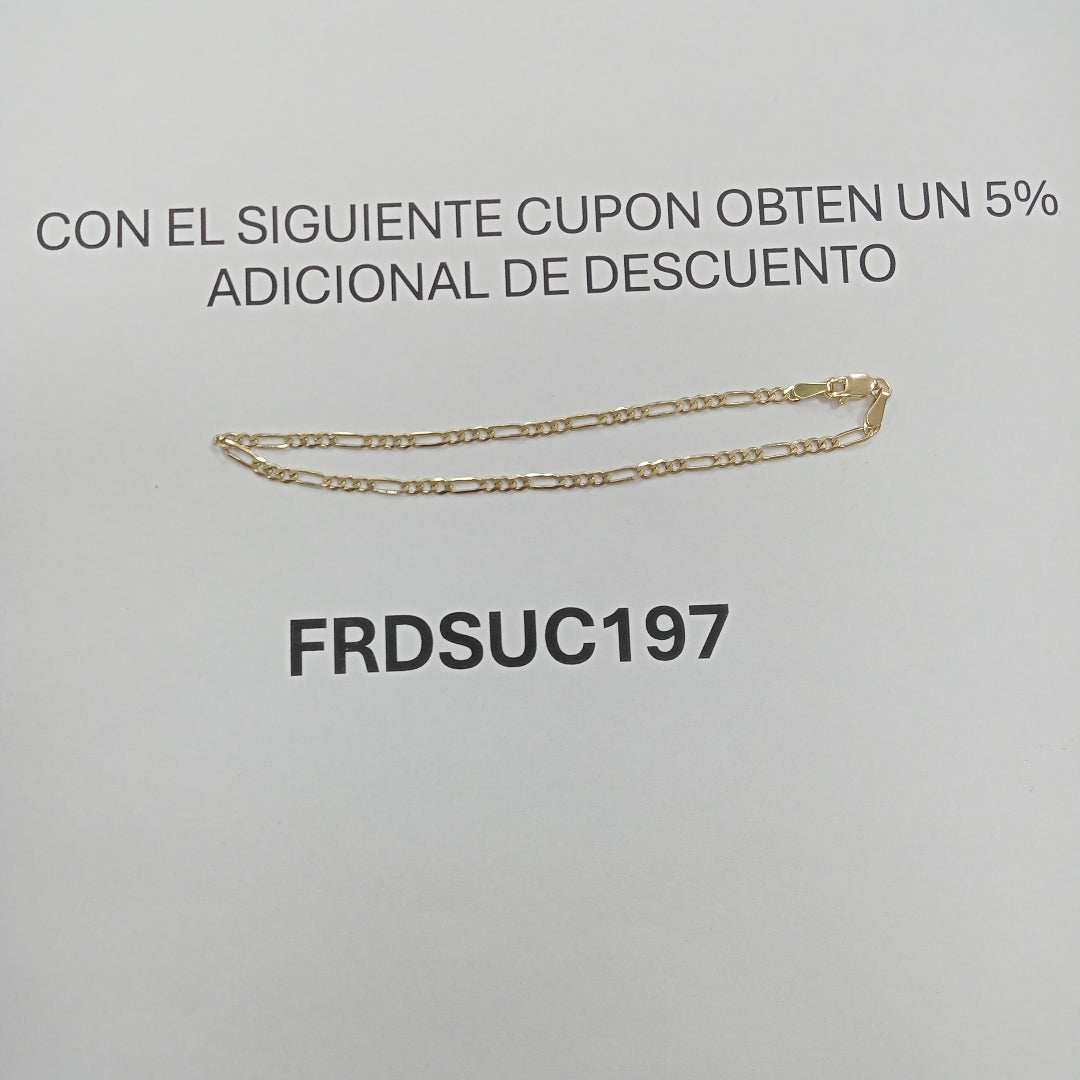 PULSERA TEJIDO 3X1 14K 21 CM 2.3 GR (NUEVO)