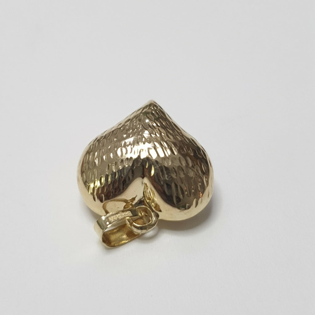 DIJE TEJIDO CORAZON LABRADO 14K 1.2 GR (NUEVO)