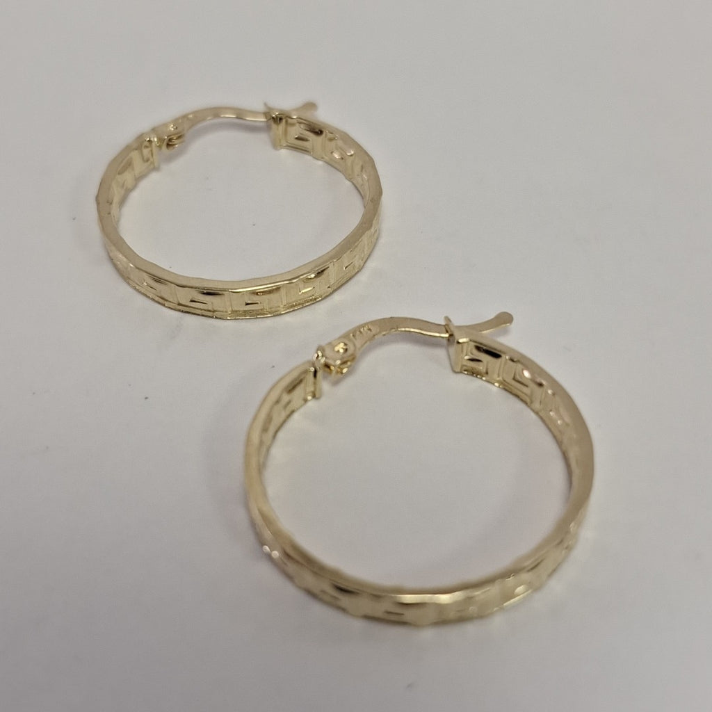 ARETES ARRACADA CON GRECAS 14K 2.1 GR (NUEVO)