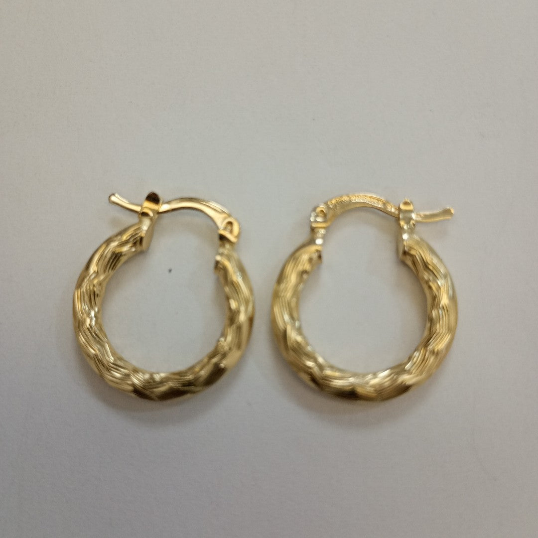 ARETES TEJIDO ARRACADAS ASTRIADAS 14K 2 GR (NUEVO)