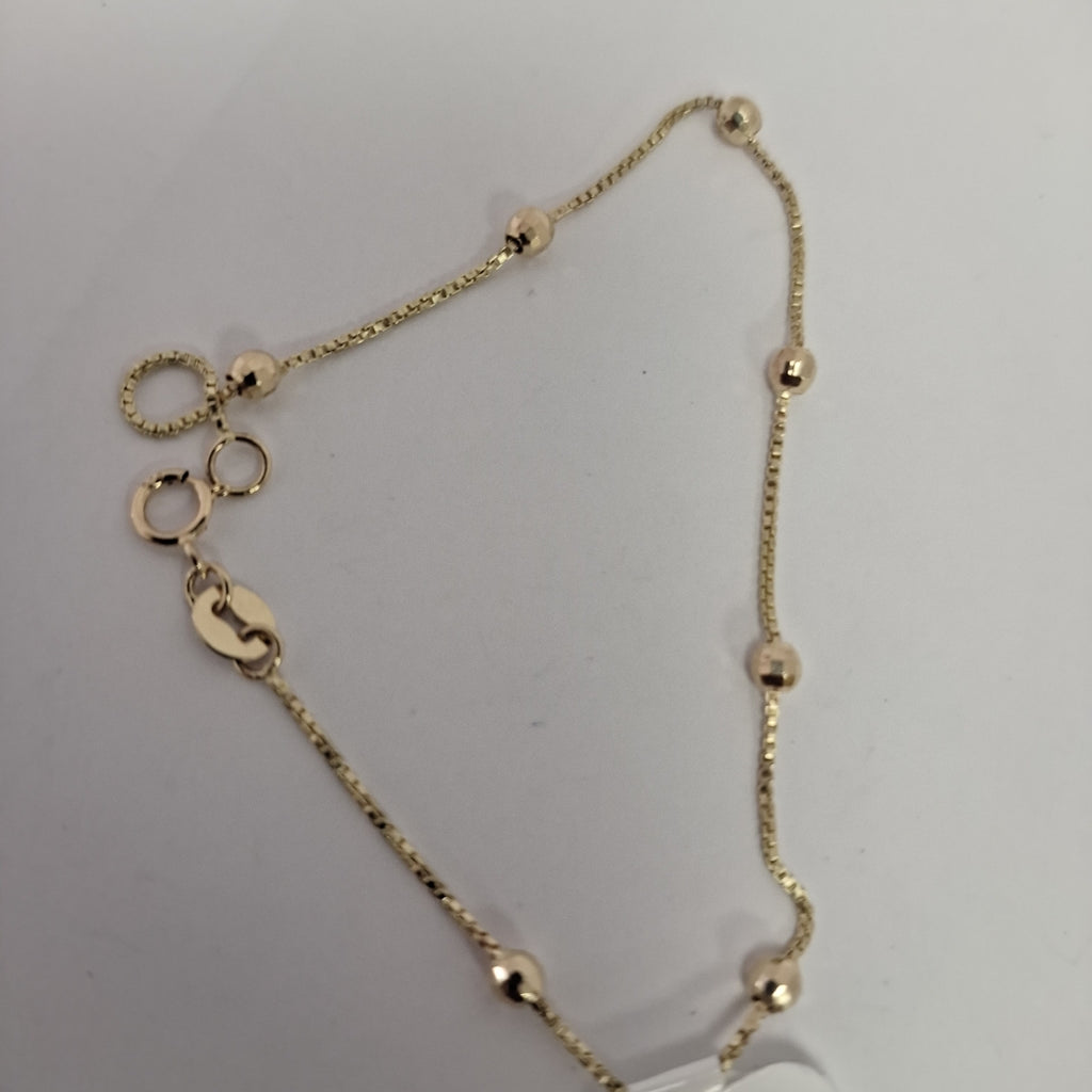PULSERA ESPECIAL CON BOLITAS 14K 18 CM 1.4 GR (NUEVO)