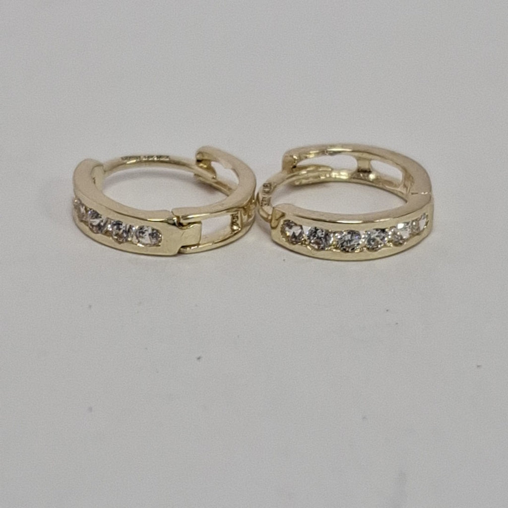 ARETES HUGGIES C CIRCONIA 14K 1.1 GR (NUEVO)
