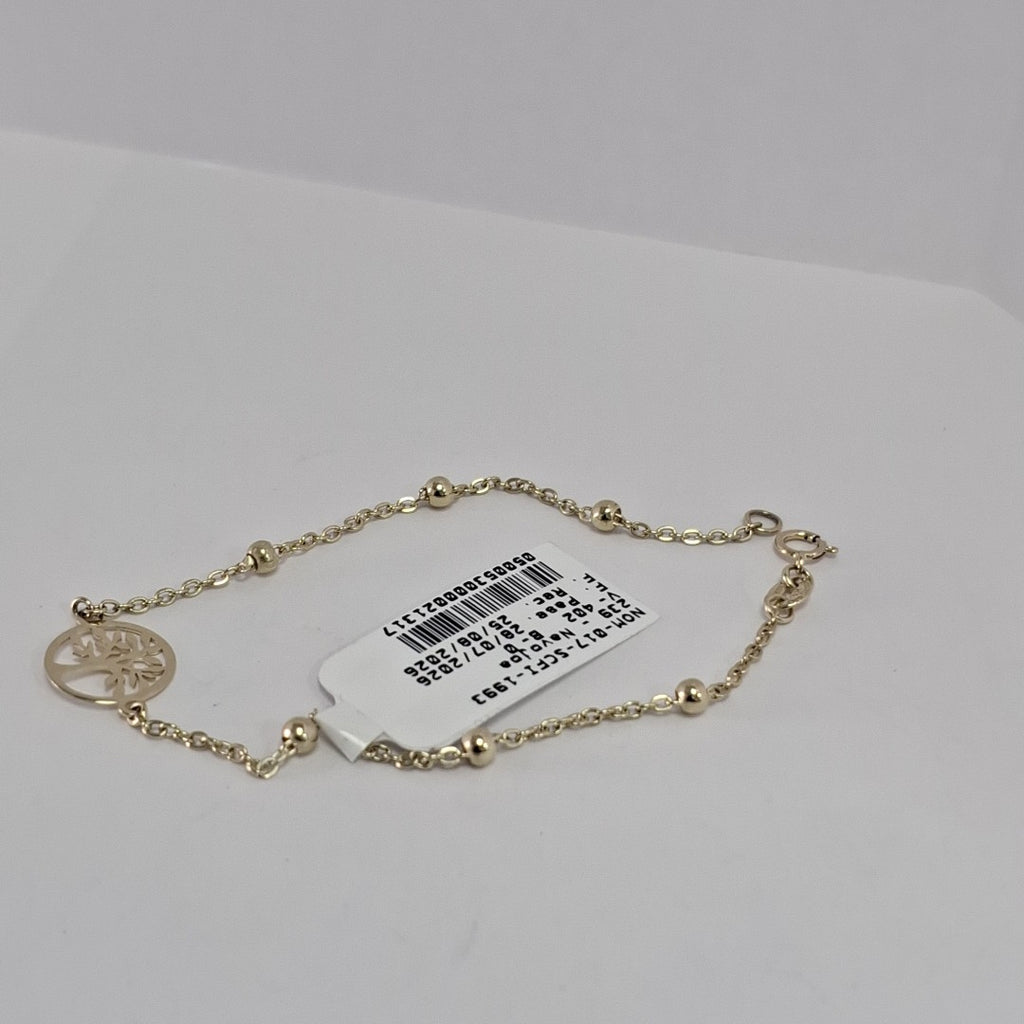 PULSERA TEJIDO ESPECIAL ARBOL 14K 18 CM 1.8 GR (NUEVO)