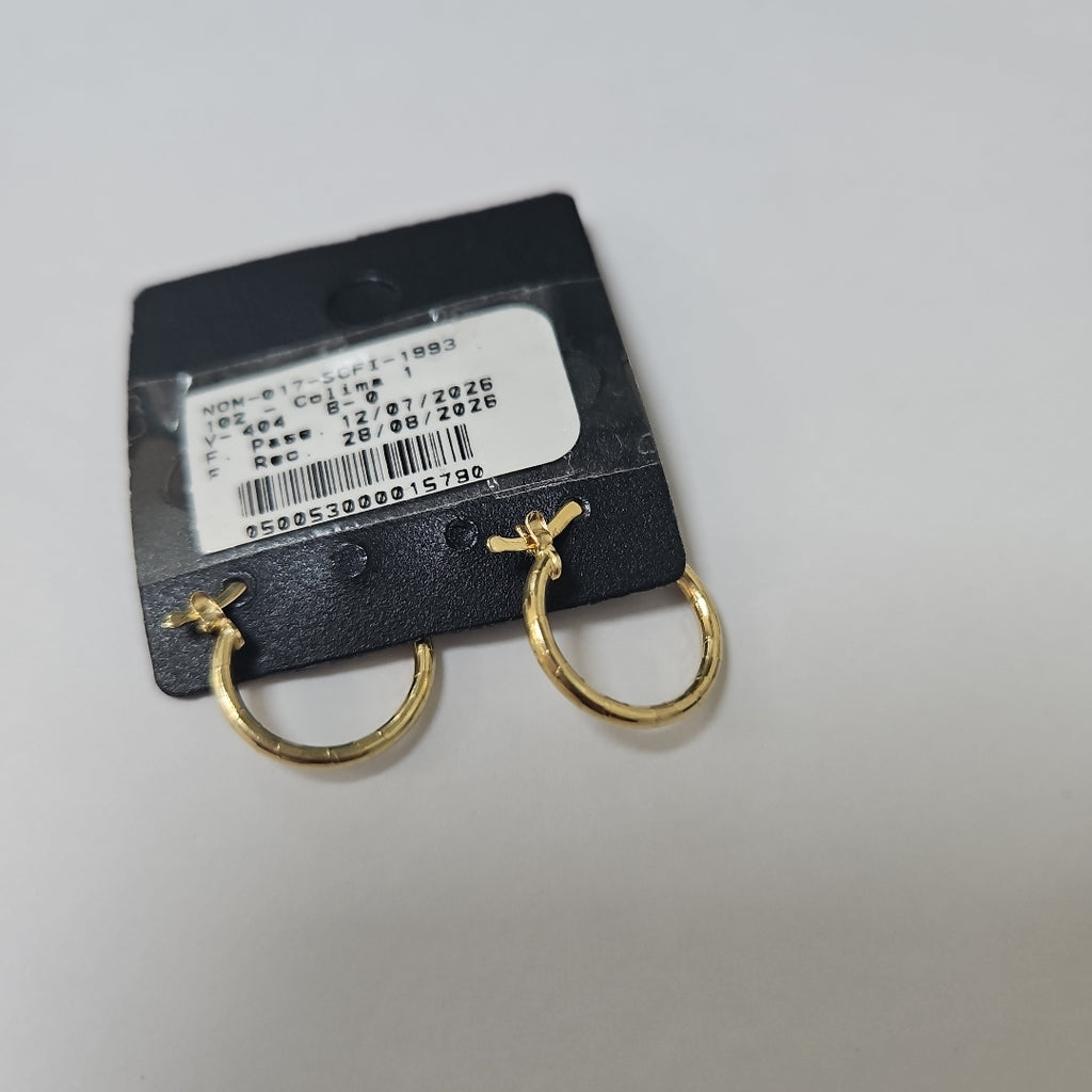 ARETES ARRACADAS ESTRIADAS 14K 1.4 GR (NUEVO)