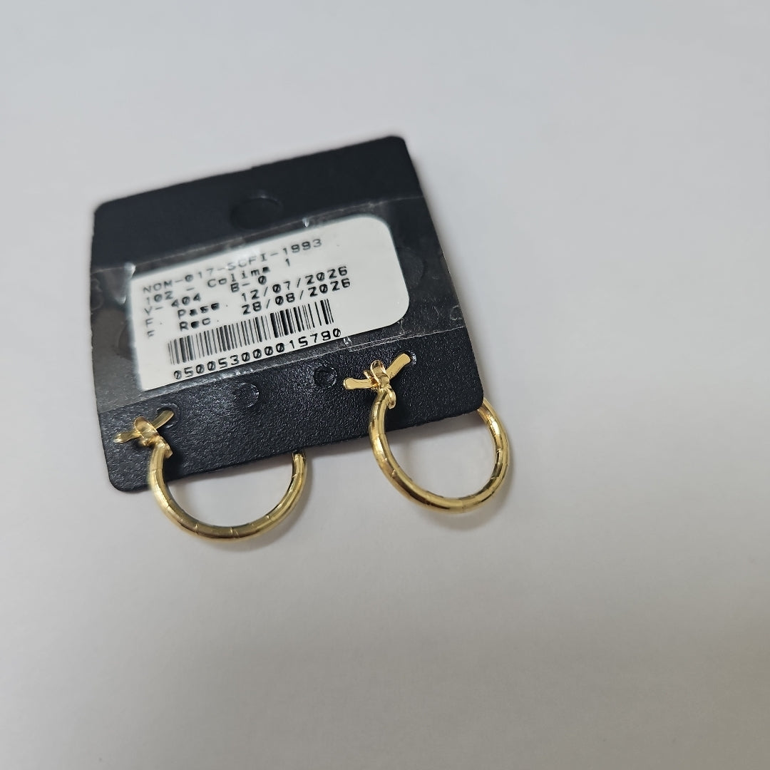 ARETES ARRACADAS ESTRIADAS 14K 1.4 GR (NUEVO)