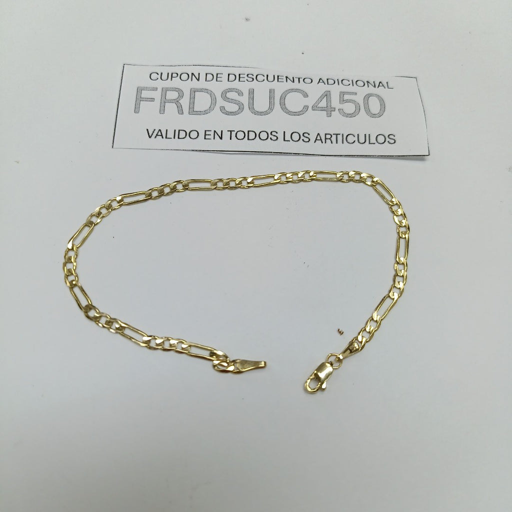 PULSERA TEJIDO 3X1 14K 21 CM 3 GR (NUEVO)