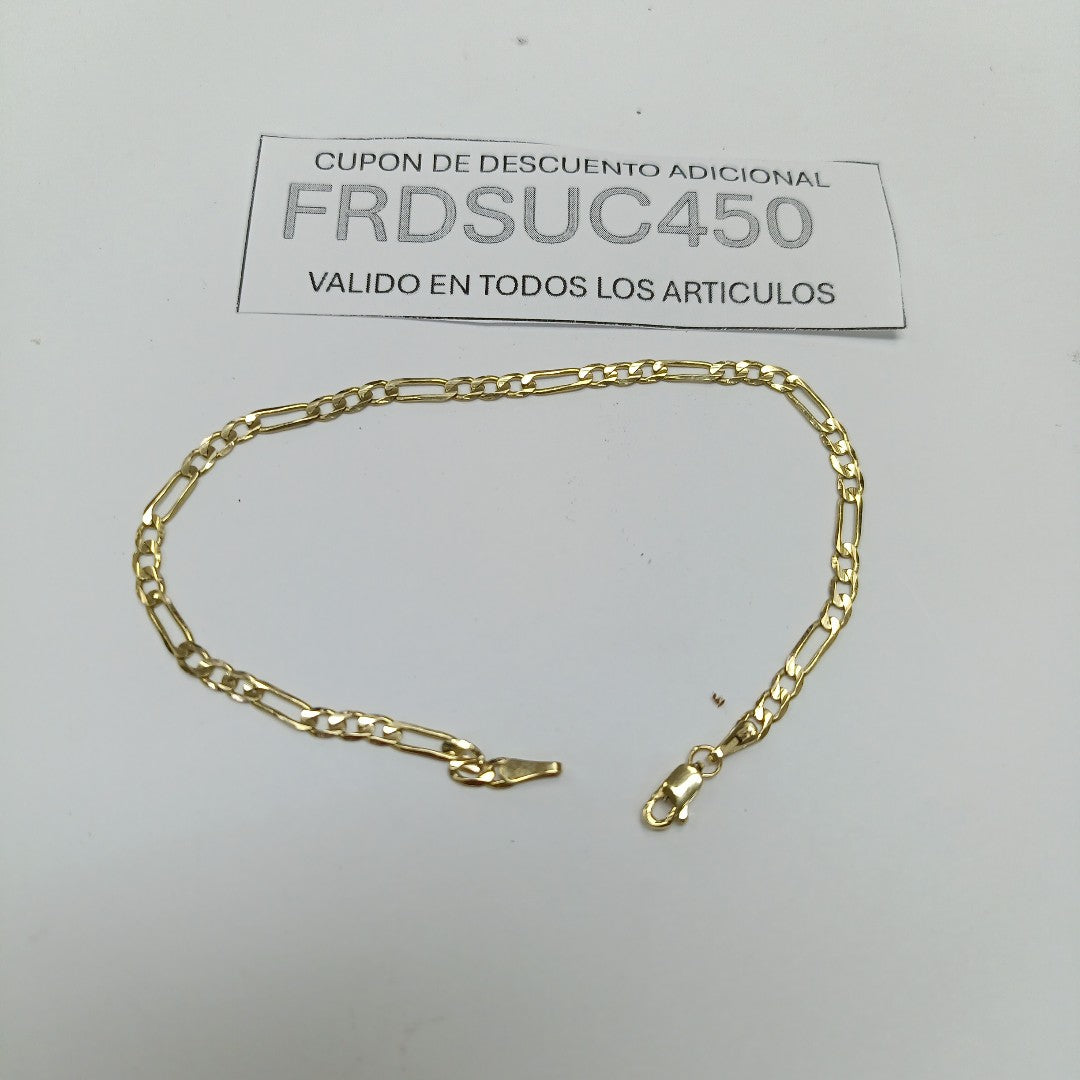 PULSERA TEJIDO 3X1 14K 21 CM 3 GR (NUEVO)