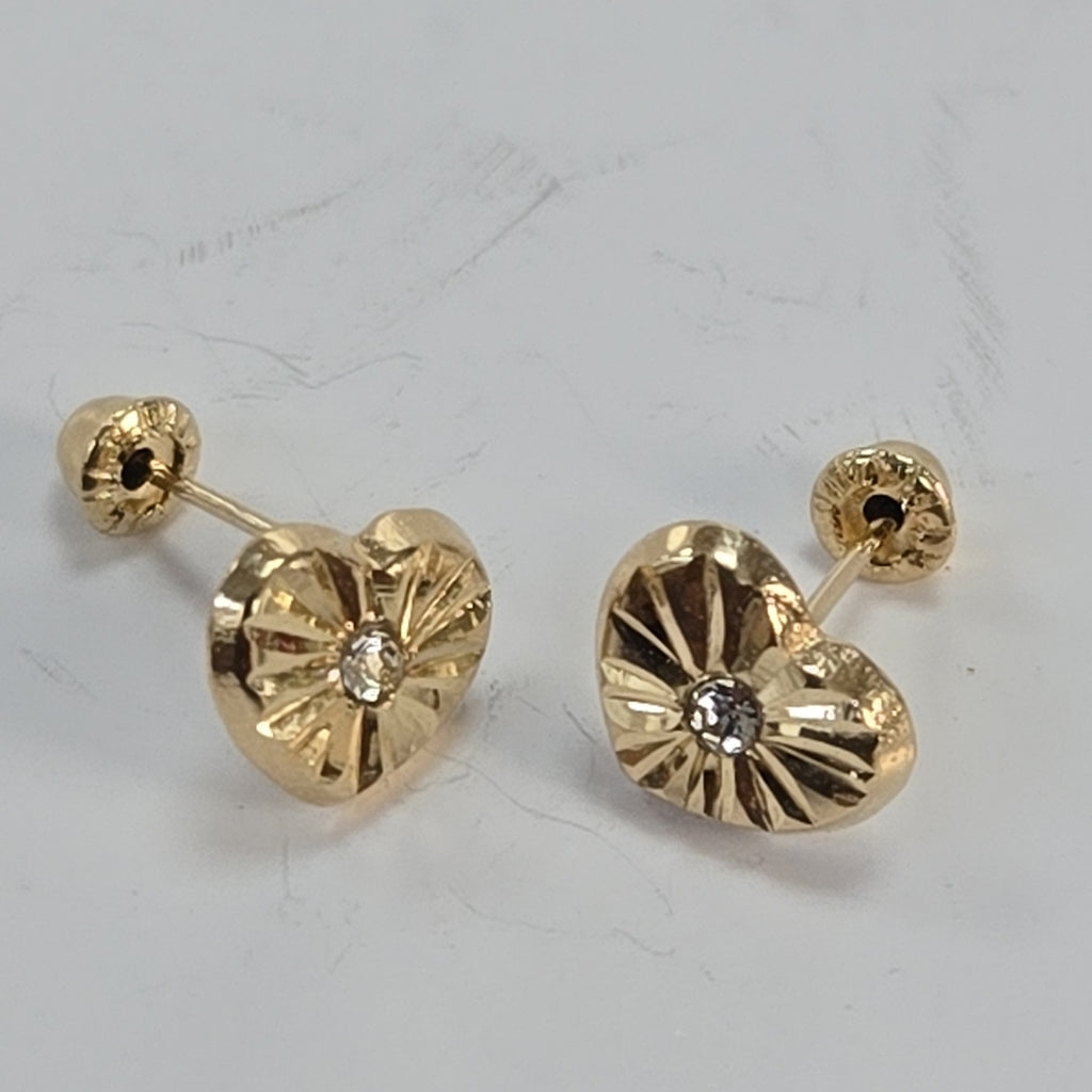 BROQUELES BROQUEL FIG CORAZON C CIRCONIA 14K 0.2603 GR (NUEVO)