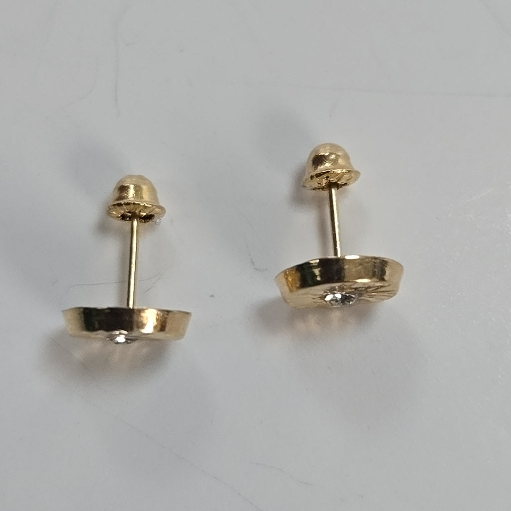 BROQUELES BROQUEL FIG BOTON C CIRCONIA 14K 0.2916 GR (NUEVO)