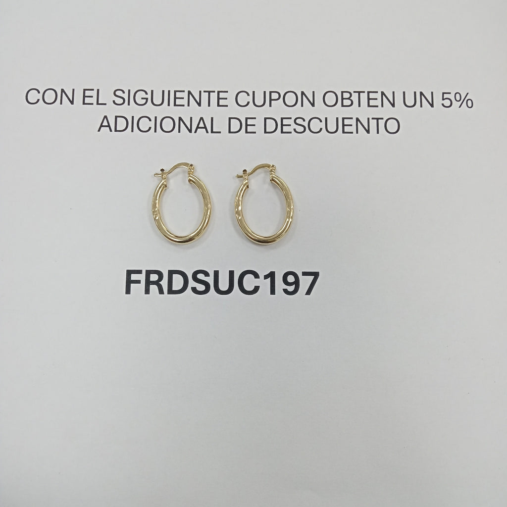 ARETES TEJIDO ARRACADAS LABRADAS 14K 2 GR (NUEVO)