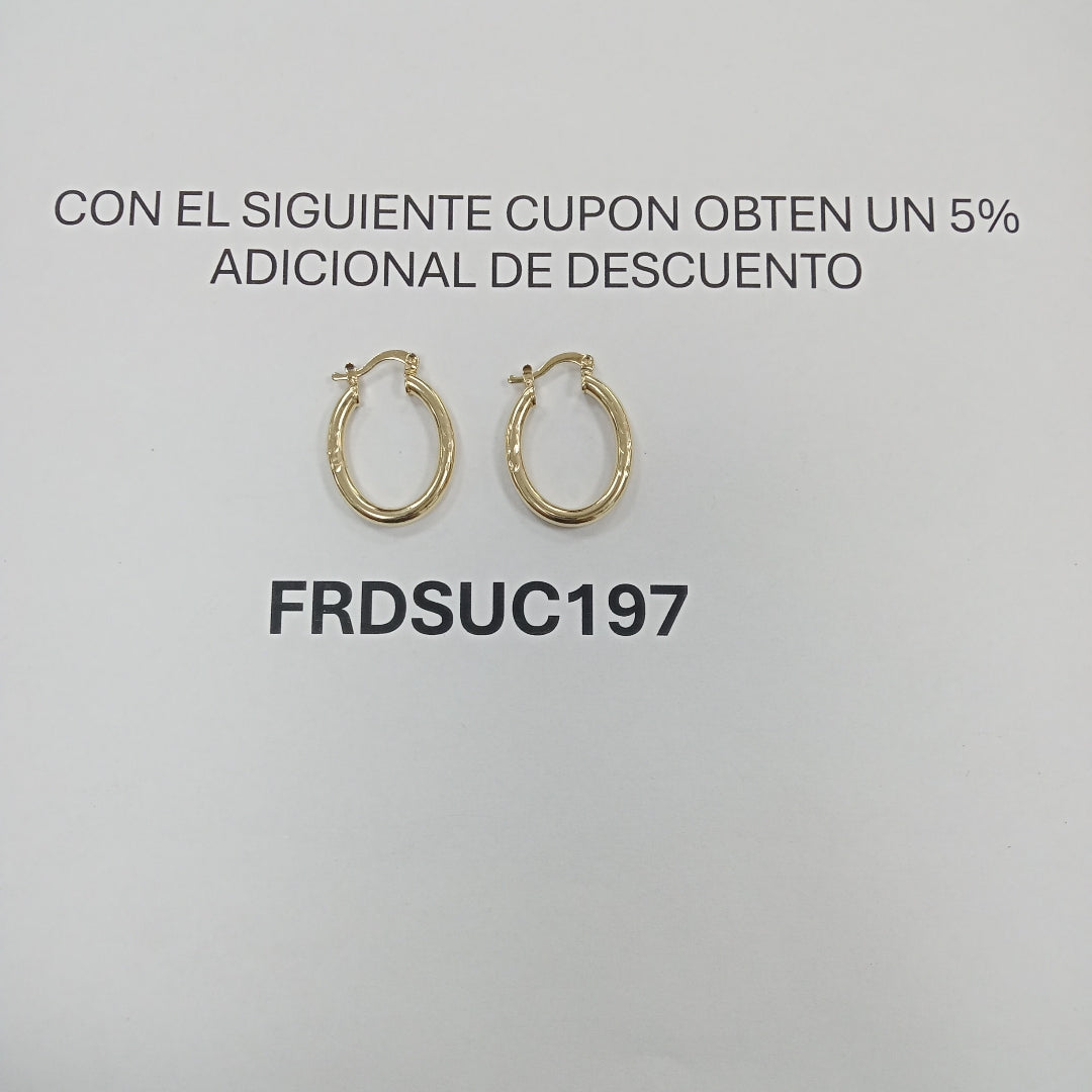 ARETES TEJIDO ARRACADAS LABRADAS 14K 2 GR (NUEVO)