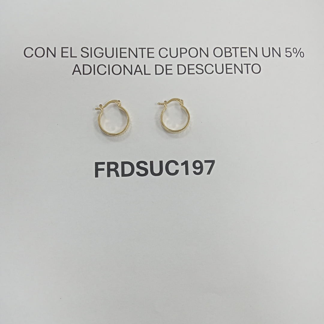 ARETES TEJIDO ARRACADAS LABRADAS 14K 1.5 GR (NUEVO)