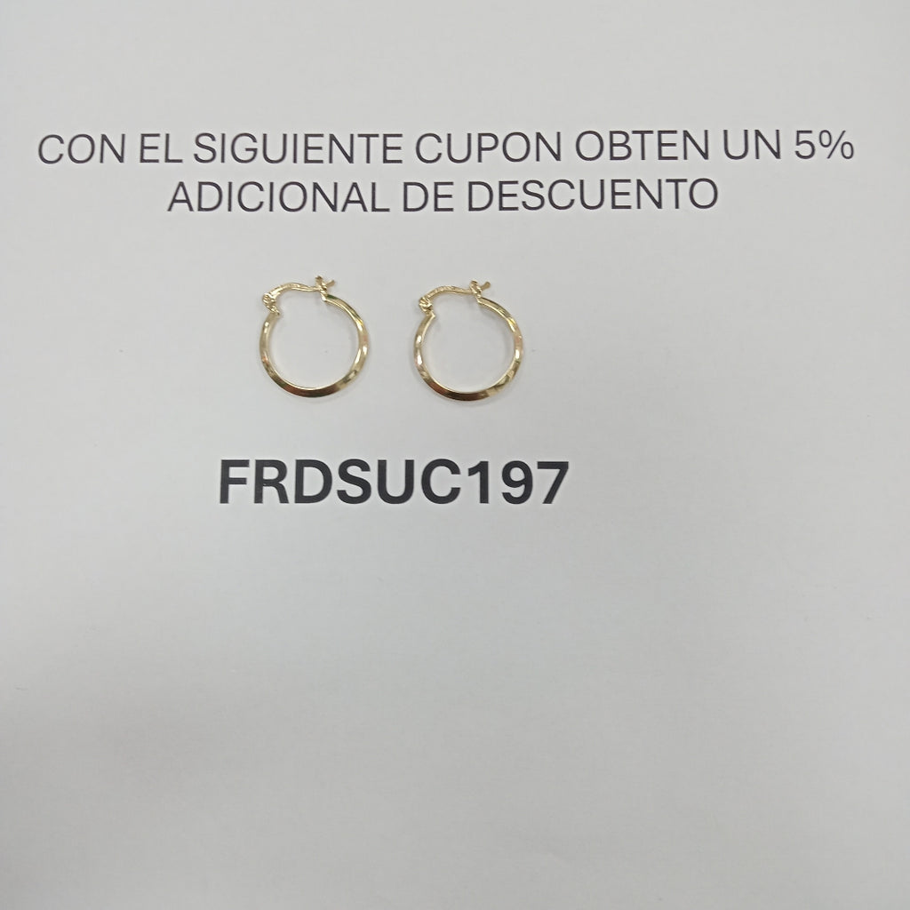 ARETES TEJIDO ARRACADAS LISAS 14K 1.2 GR (NUEVO)
