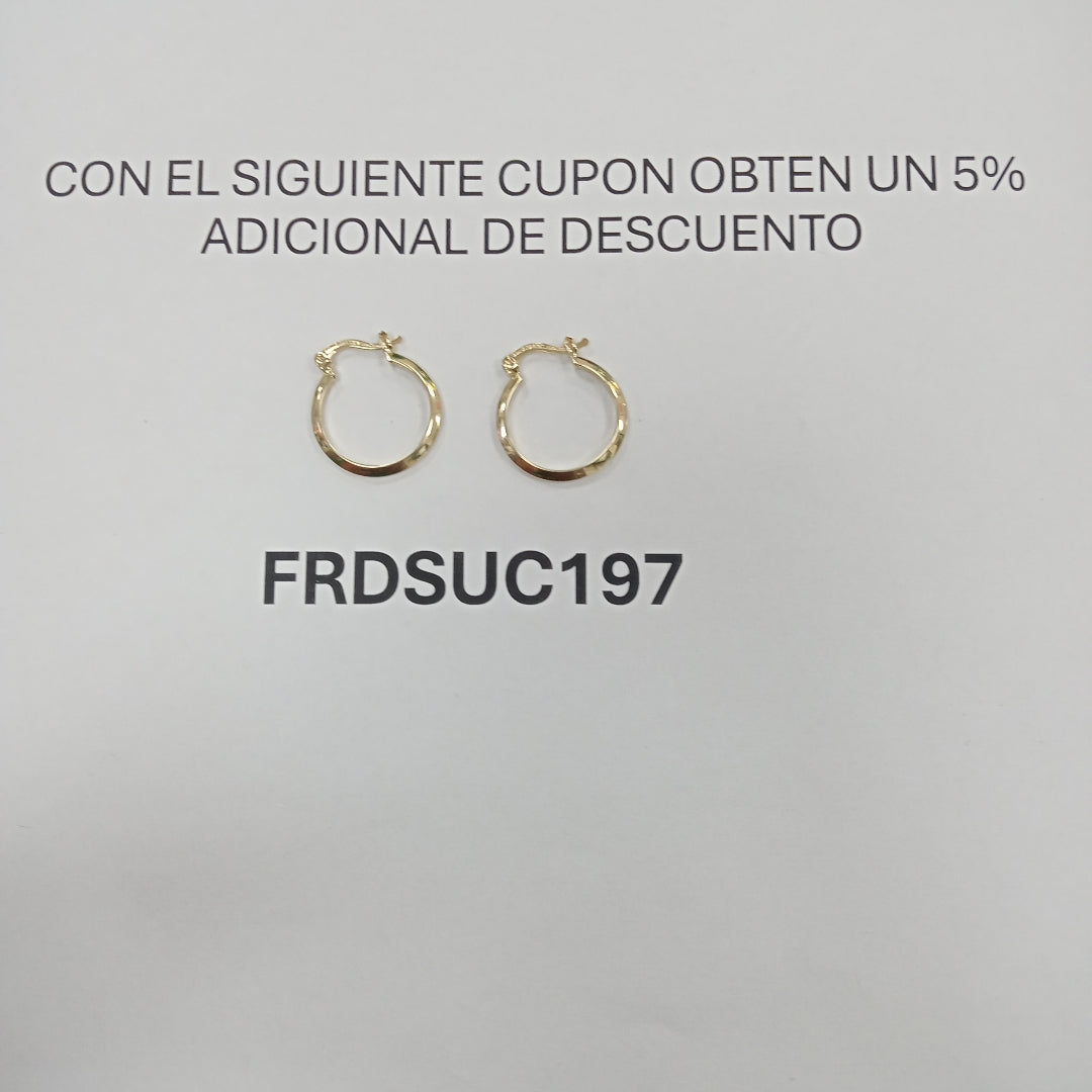 ARETES TEJIDO ARRACADAS LISAS 14K 1.2 GR (NUEVO)