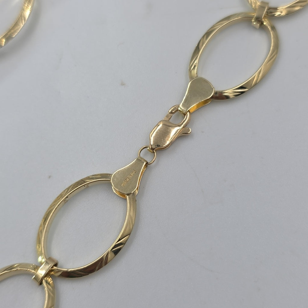 CADENA GARGANTILLA AROS OVALADOS 14K 55 CM 11 GR (NUEVO)