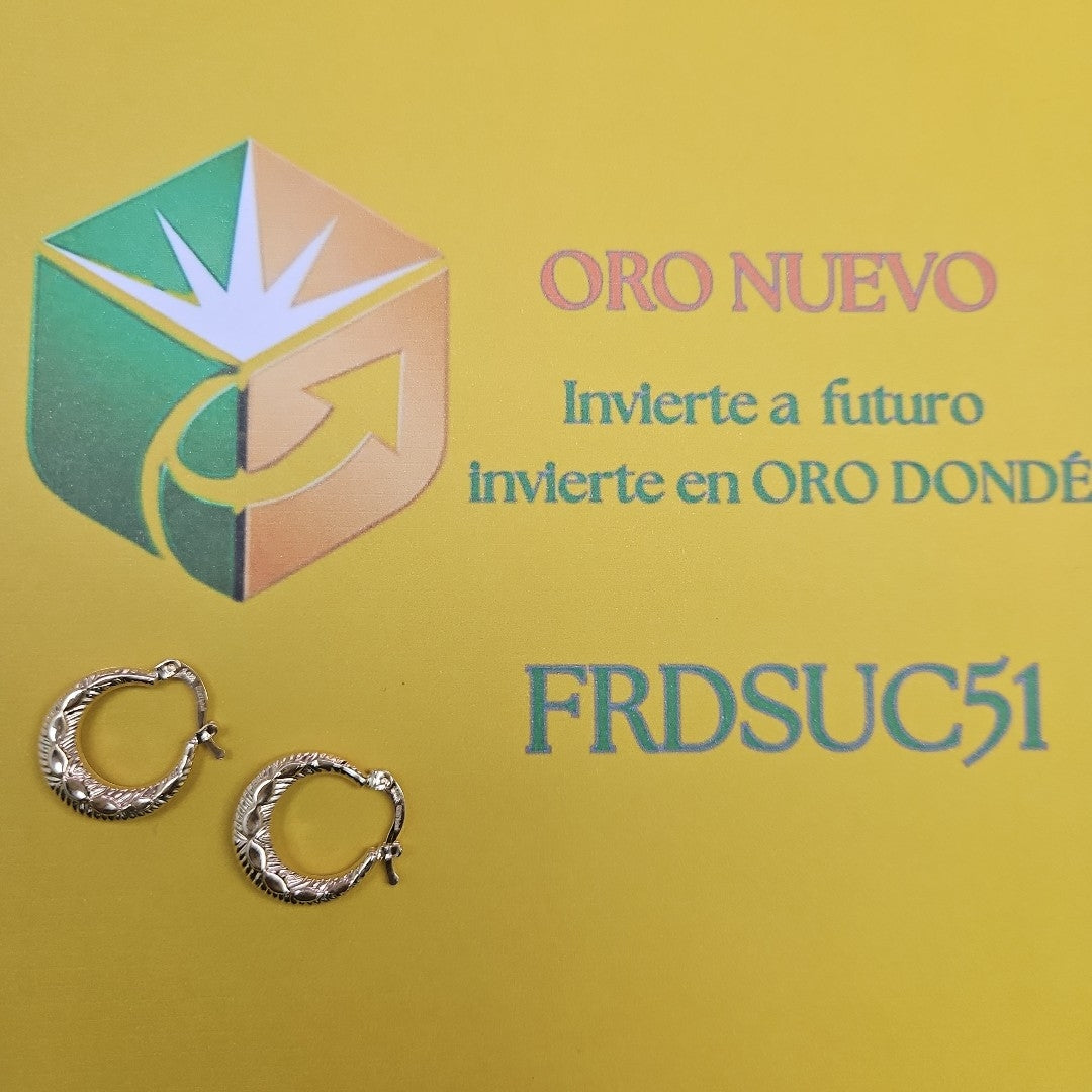 ARETES ARRACADAS HUECAS 14K 1.8 GR (NUEVO)