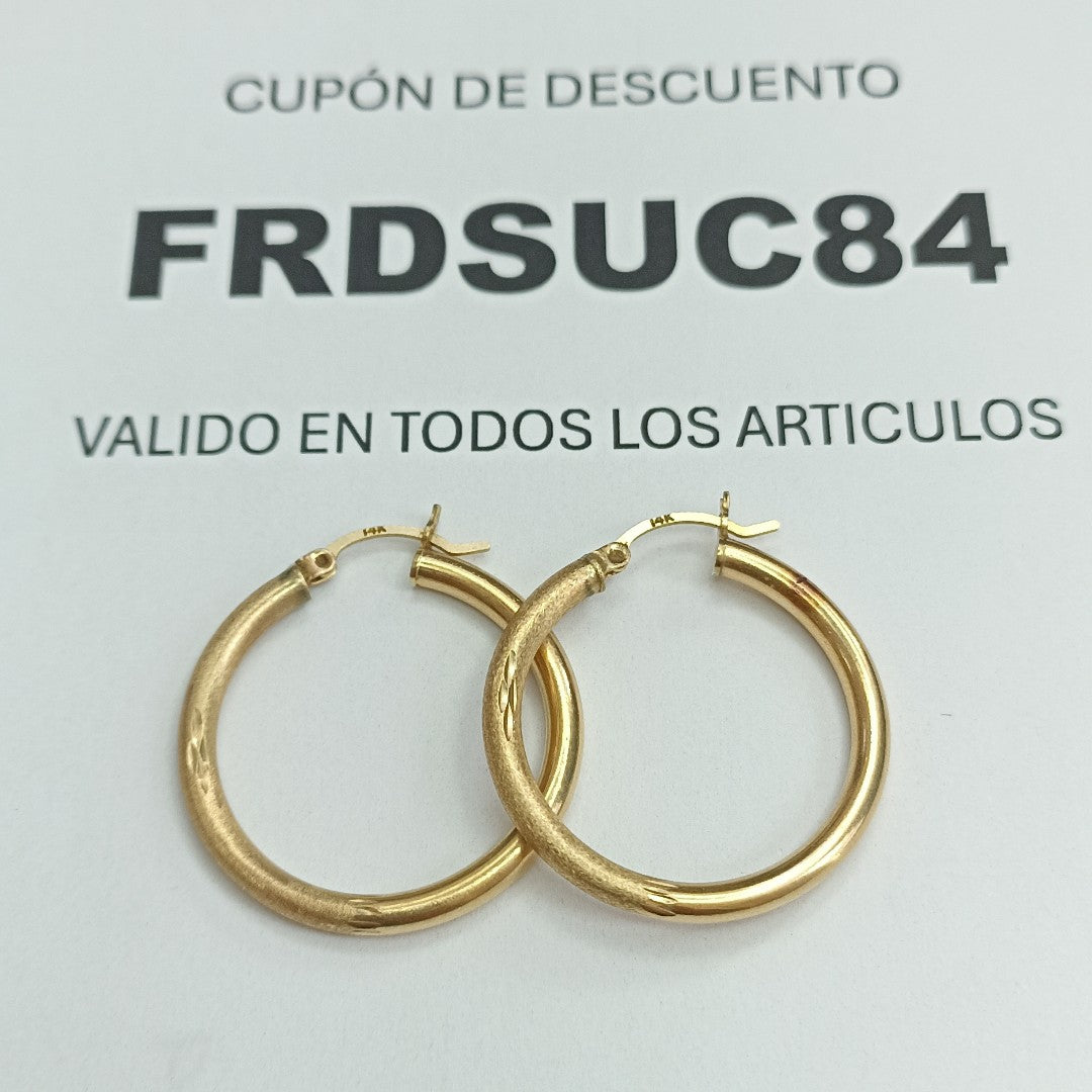 ARRACADAS PAR ORO 14 K 2,50 GRMS (SEMINUEVO)