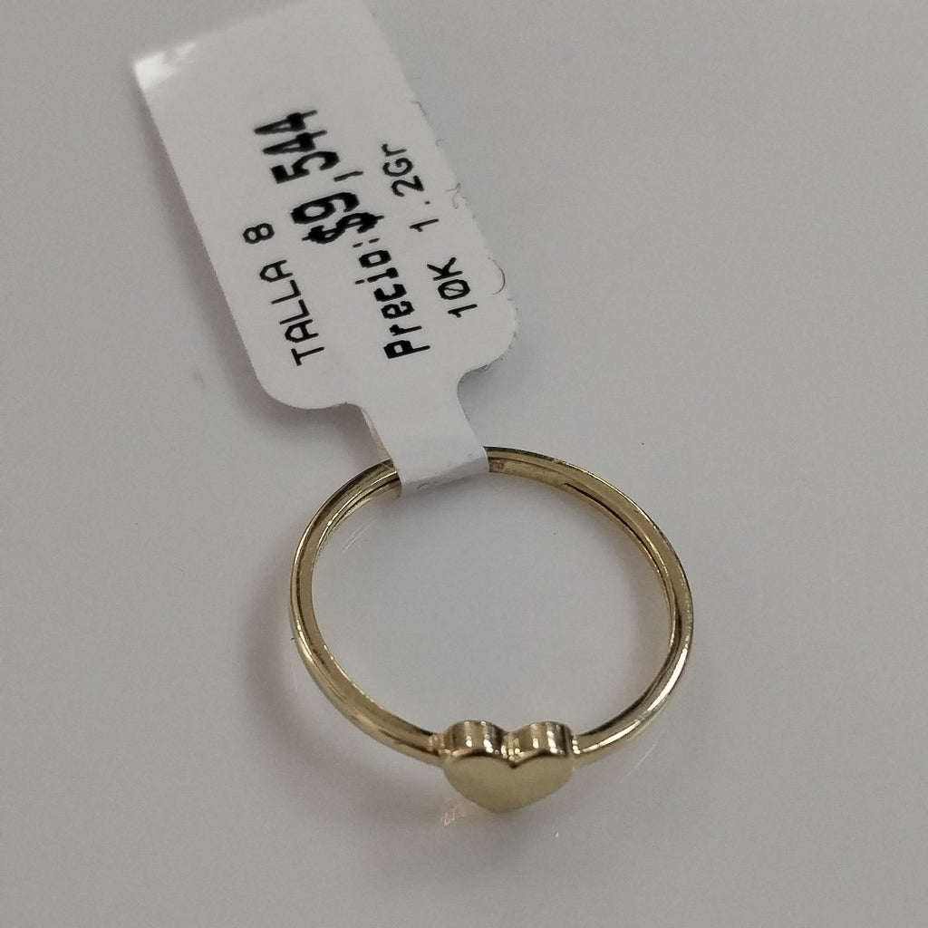 ANILLOS ANILLITO FIG CORAZON 10K TALLA 8 1.2 GR (NUEVO)