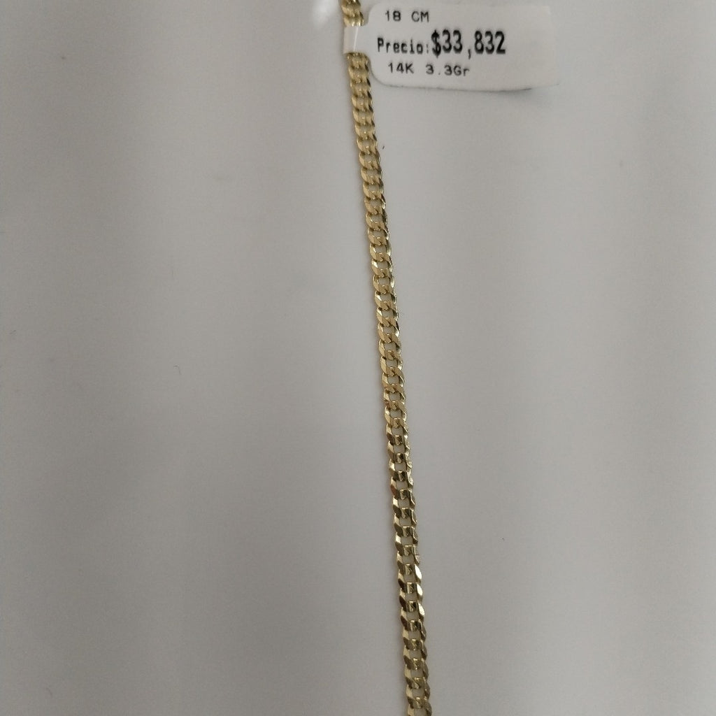 PULSERA BARBADA 14K 18 CM 3.3 GR (NUEVO)