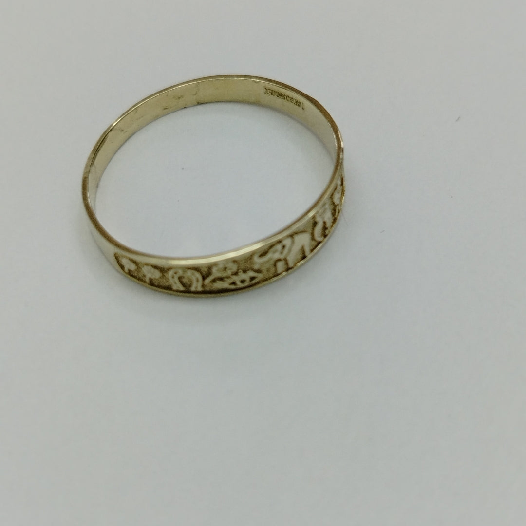 ANILLOS ARGOLLA DE LA SUERTE 10K TALLA 9 1.3 GR (NUEVO)