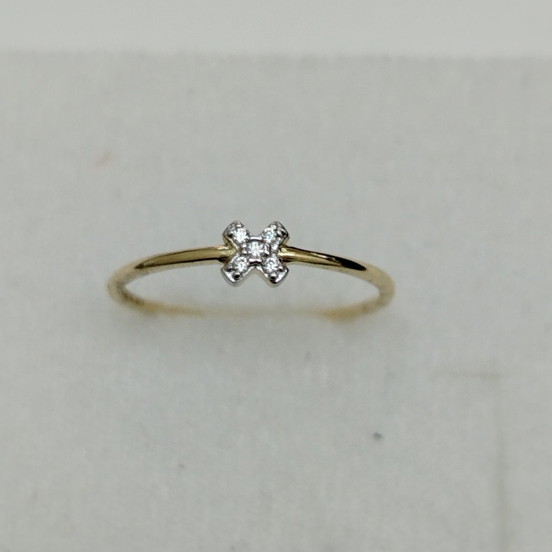 ANILLO ANILLITO C CIRCONIAS 14K 7 TALLA 0.7 GR (NUEVO)