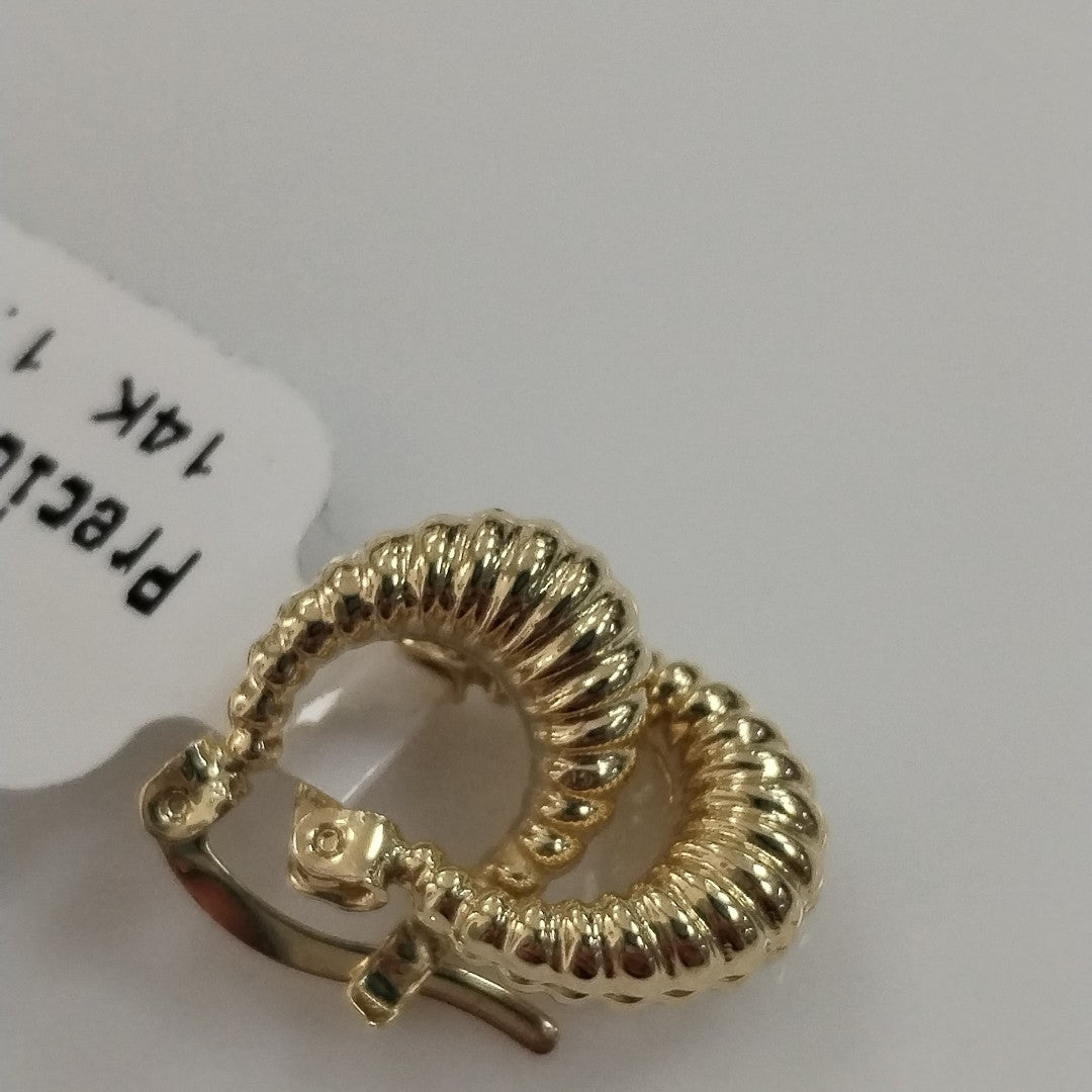 ARETES ARRACADA ESTRIADAS 14K 1.1 GR (NUEVO)