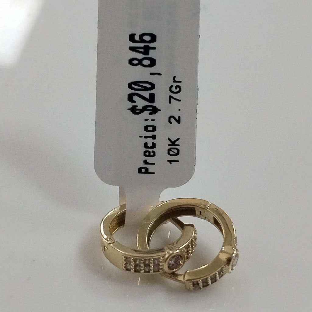 ARETES ARRACADAS C CIRCONIAS 10K 2.7 GR (NUEVO)