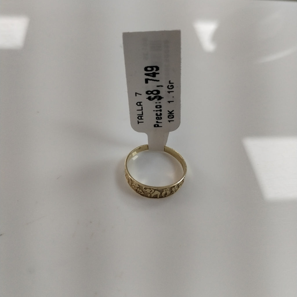 ANILLOS ARGOLLA DE LA SUERTE 10K TALLA 7 1.1 GR (NUEVO)