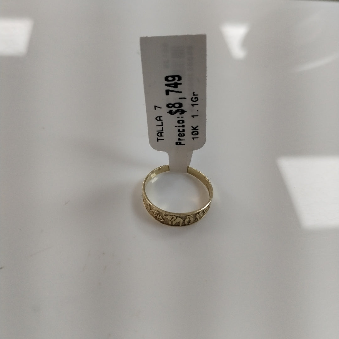 ANILLOS ARGOLLA DE LA SUERTE 10K TALLA 7 1.1 GR (NUEVO)