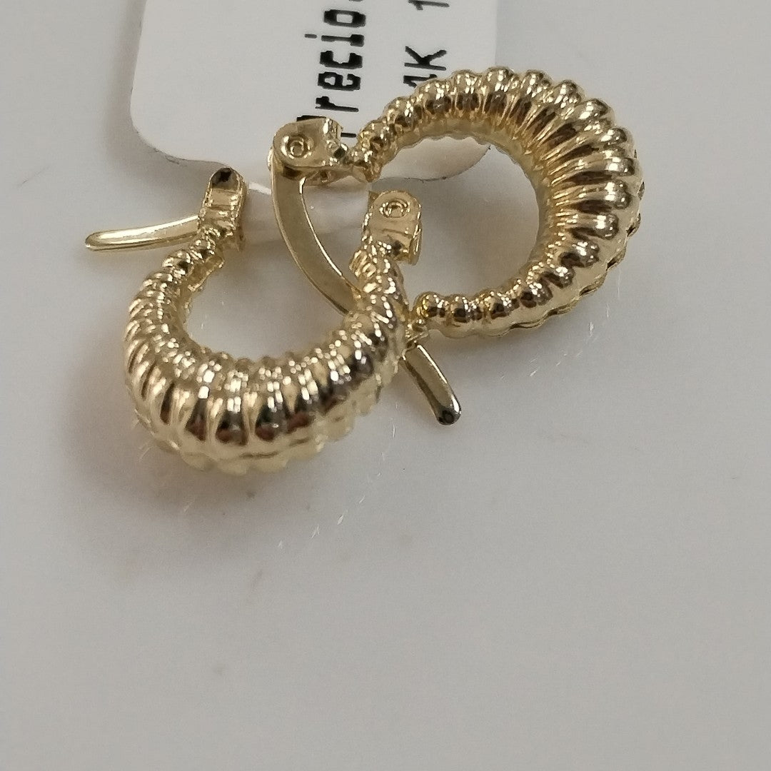 ARETES ARRACADA ESTRIADAS 14K 1.1 GR (NUEVO)
