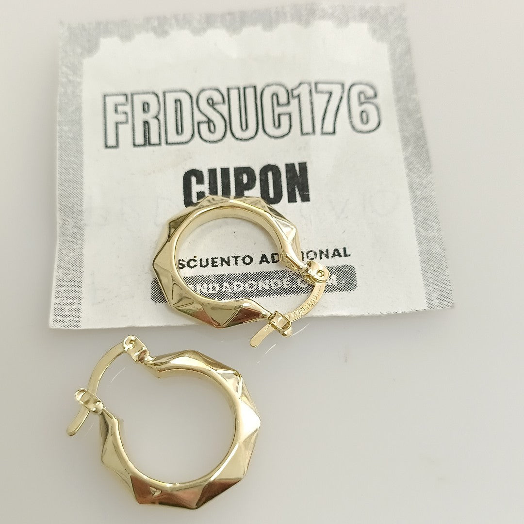 ARETES TEJIDO ARRACADAS FACETADAS 14K 1.8 GR (NUEVO)