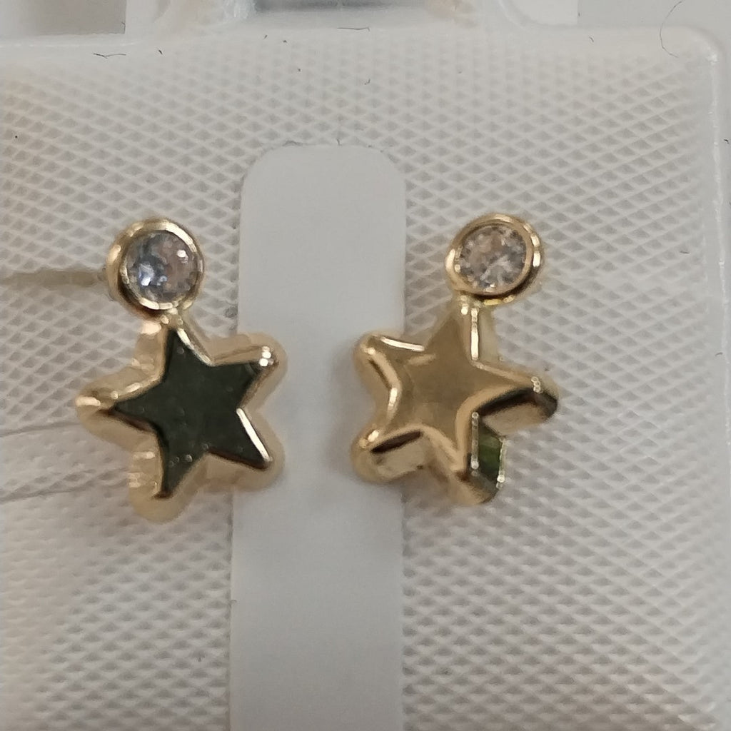 BROQUELES BROQUEL FIG ESTRELLA C CIRCONIA 14K 0.2603 GR (NUEVO)