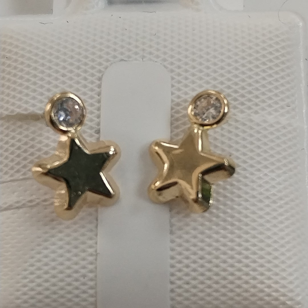 BROQUELES BROQUEL FIG ESTRELLA C CIRCONIA 14K 0.2603 GR (NUEVO)