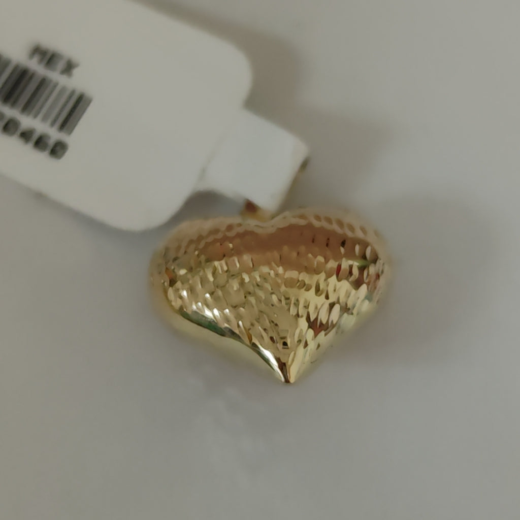 DIJE TEJIDO CORAZON LABRADO 14K 1.4 GR (NUEVO)
