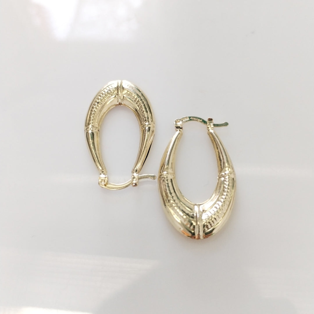 ARETES ARRACADAS ESTRIADAS 14K 2.6 GR (NUEVO)