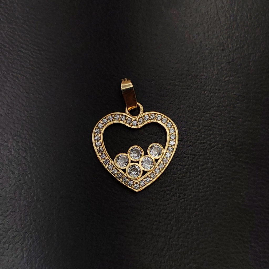 DIJE CORAZON CON CIRCONIAS 14K 1.7 GR (NUEVO)