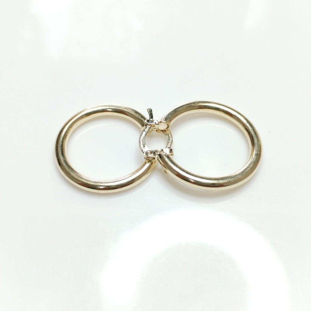 ARETES TEJIDO ARRACADAS LISAS HUECAS 14K 2.2 GR (NUEVO)