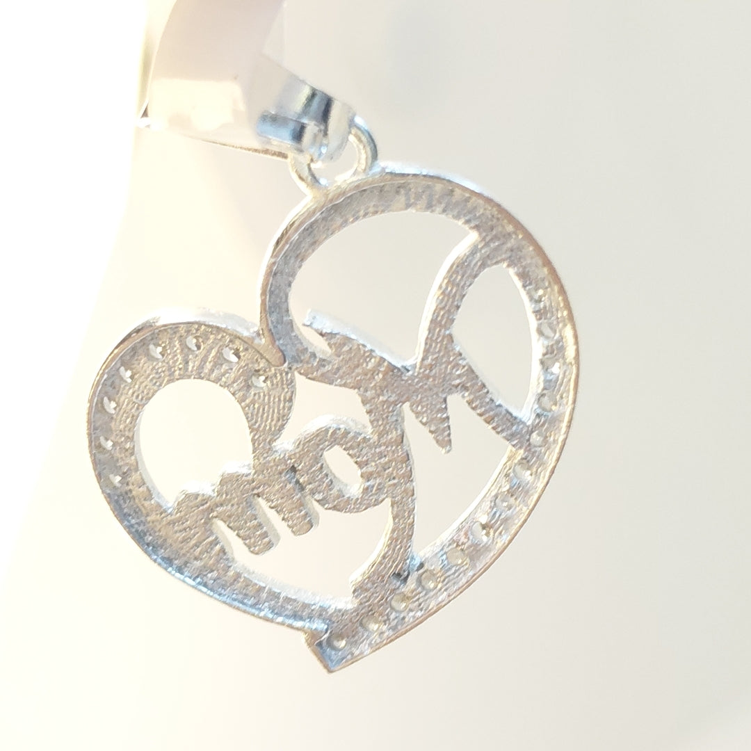 DIJE CORAZON C/CIRCONIAS PLATA .925 3.1 GR (NUEVO)