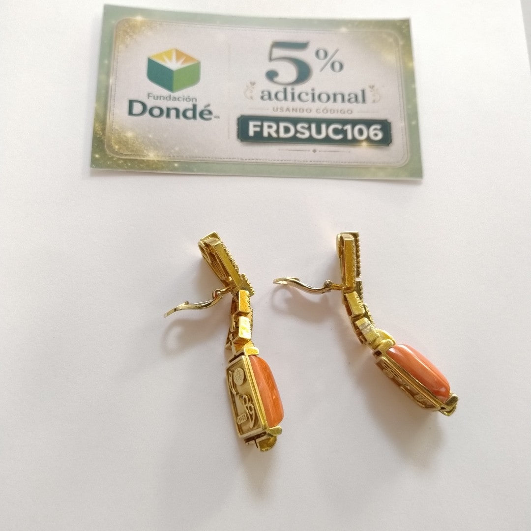 ARETES PAR ORO 18 K 30,40 GRMS (SEMINUEVO)