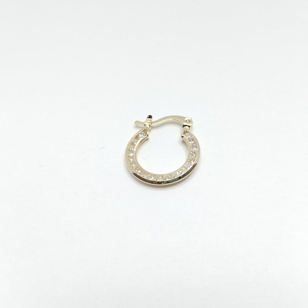 ARETES ARRACADAS CON CIRCONIAS 14K 2.4 GR (NUEVO)